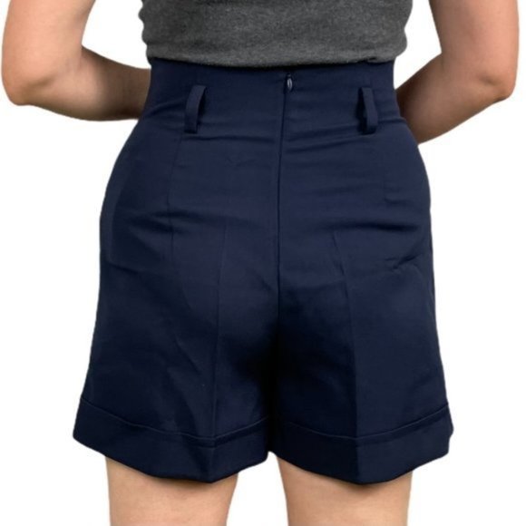 AGATA WEBERS Navy Crease Shorts 8 - Picture 2 of 14